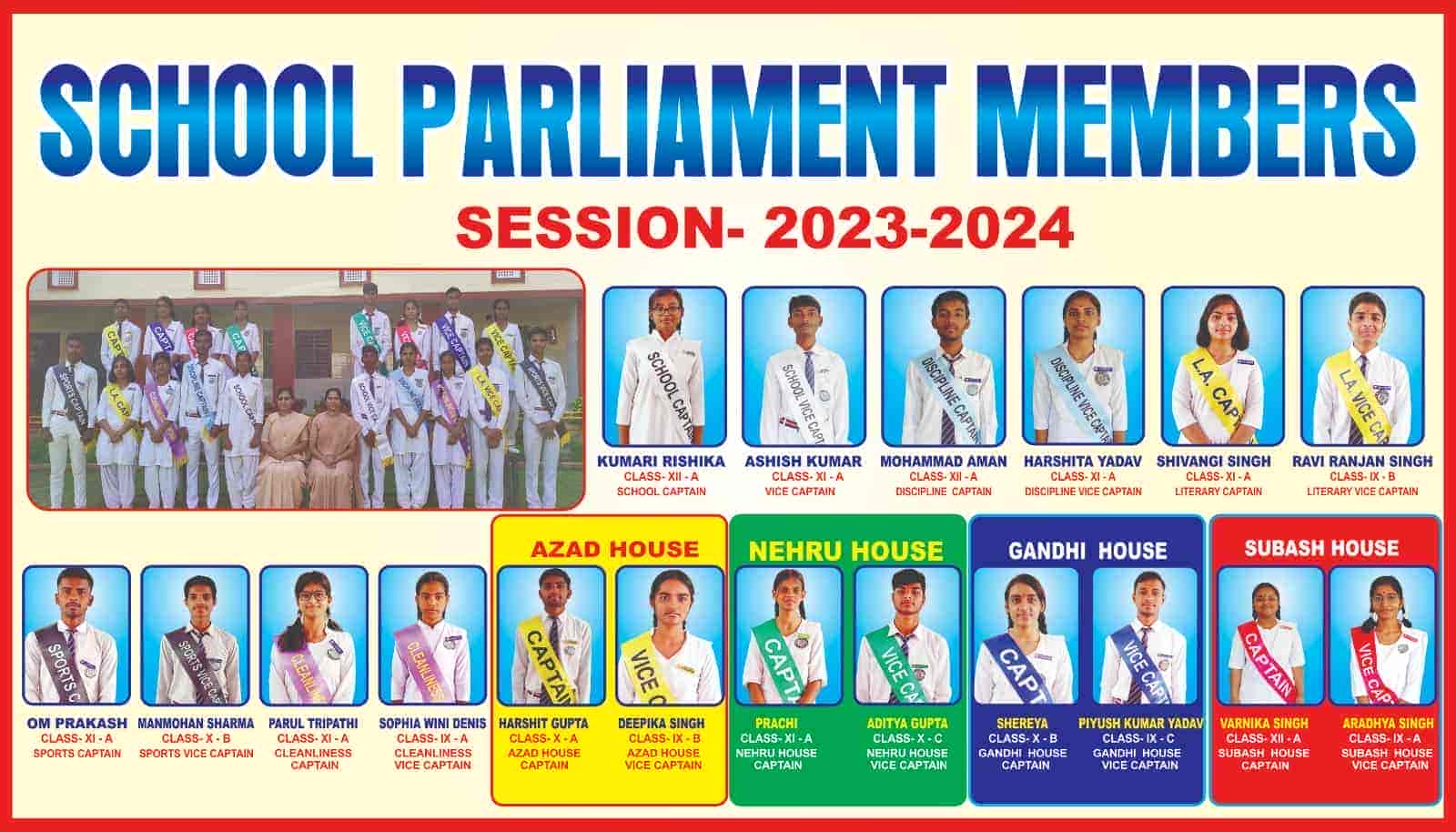SCHOOL CABINET MEMBERS  2023-2024 